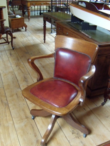 Antieke mahonie bureaustoel 3