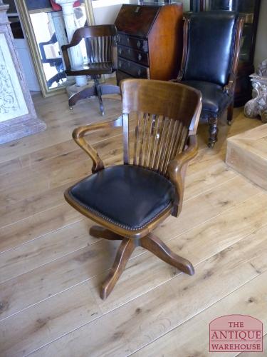 Antieke mahonie bureaustoel 3