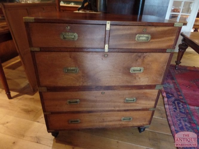 antieke mahonie campaign ladenkast