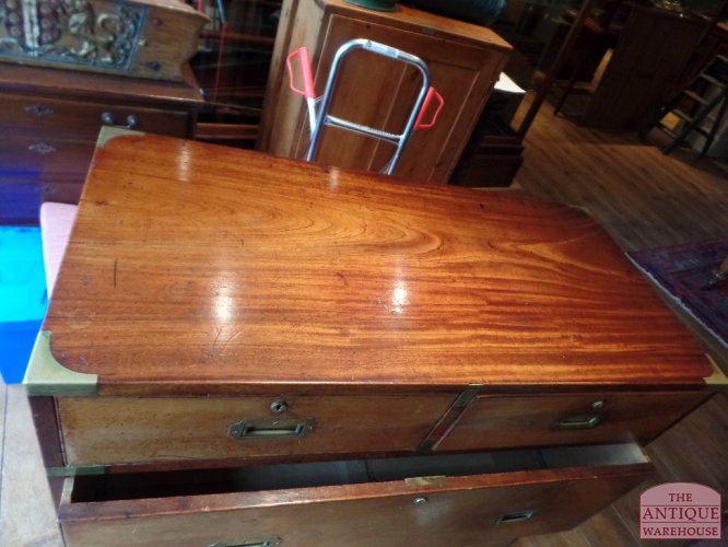 Antieke mahonie campaign ladenkast circa 1850 3