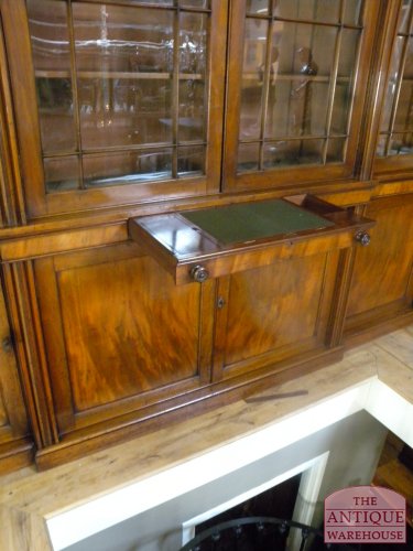 Antieke mahonie Engelse breakfront boekenkast 2