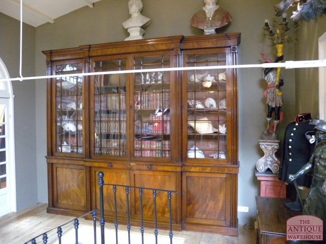 Antieke mahonie Engelse breakfront boekenkast 3