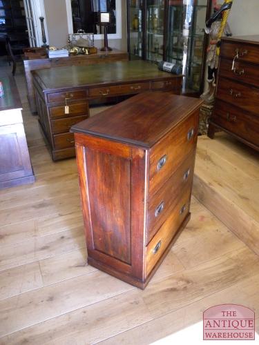 antieke mahonie military ladekast, VERKOCHT