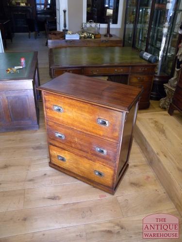 antieke mahonie military ladekast 3