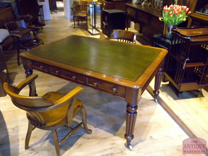 Antieke mahonie partners schrijftafel circa 1800 3