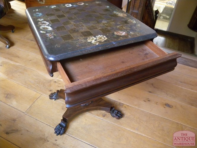 antieke mahonie schaaktafel 2