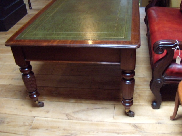 antieke mahonie schrijftafel, circa 1870, partners table, VERKOCHT