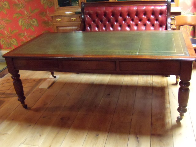 Antieke mahonie schrijftafel circa 1870, partners table 3