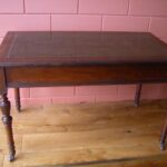 Antieke mahonie schrijftafel circa 1870 1