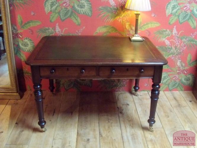 antieke mahonie schrijftafel, circa 1870, VERKOCHT