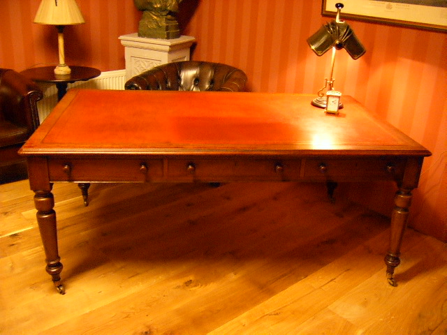 Antieke mahonie schrijftafel circa 1870 2