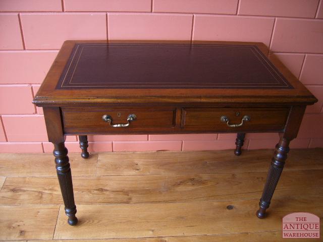 Antieke mahonie schrijftafel, gesigneerd Hobbs, circa 1900 3