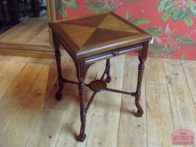 antieke mahonie speeltafel 3