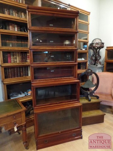 antieke mahonie stapelbare Globe Wernicke boekenkast, vitrinekast SOLD