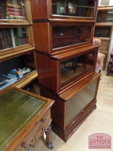 Antieke mahonie stapelbare Globe Wernicke boekenkast, vitrinekast 2