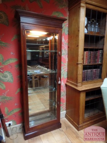 antieke mahonie vitrine kast met verlichting 3