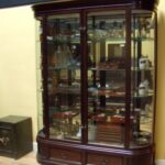 antieke mahonie vitrine met gebogen ruiten 3