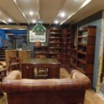 Antieke mahoniehouten bibliotheek opgebouwd uit Globe Wernicke stapelbare elementen 2