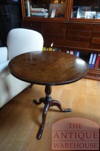 antieke mahoniehouten bijzet tafel, wijntafel, kleine ronde tafel