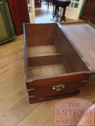 Antieke mahoniehouten campaign trunk circa 1850, Oxford 2