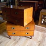 antieke mahoniehouten campaign ladekast 2