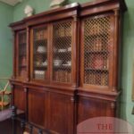 Antieke mahoniehouten Engelse breakfront boekenkast 1