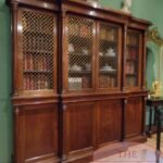 Antieke mahoniehouten Engelse breakfront boekenkast 2