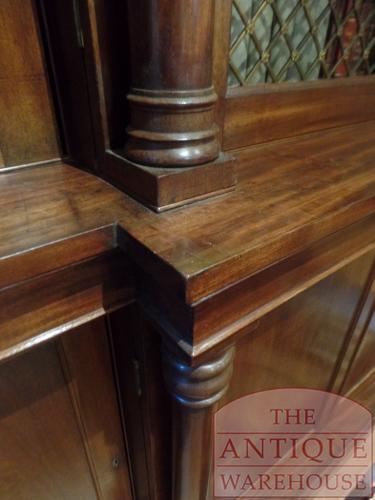 Antieke mahoniehouten Engelse breakfront boekenkast 3