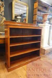 antieke mahoniehouten Engelse lage openboekenkast