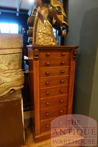 Antieke mahoniehouten Engelse Wellington ladenkast 2