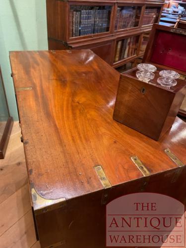 Antieke mahoniehouten ladekast, military chest circa 1870 2
