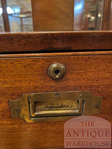 Antieke mahoniehouten ladekast, military chest circa 1870 4