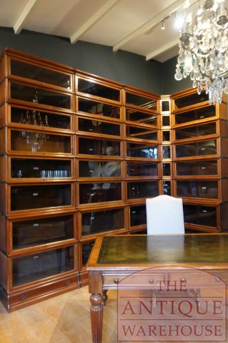 Antieke mahoniehouten zeldzame Globe Wernicke boekenkast opstelling 3