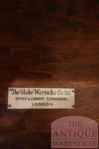 Antieke originele mahoniehouten Globe Wernicke boekenkast 4