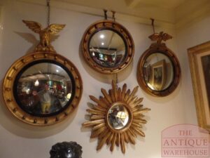 antieke originele butler mirror, antiekel franse zonne spiegel
