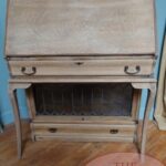 Antieke originele eiken Globe Wernicke kast met secretaire deel en lade in plint 1