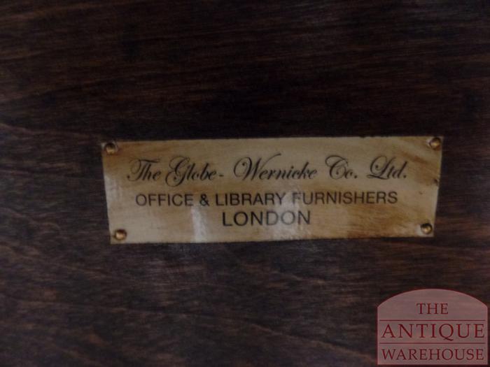 Antieke originele eikenhouten lage opstelling Globe Wernicke boekenkasten 2