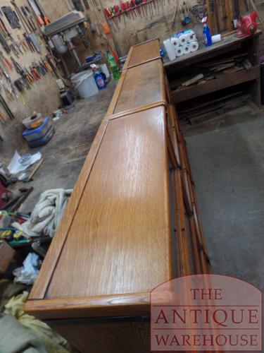 Antieke originele eikenhouten lage opstelling Globe Wernicke boekenkasten 4