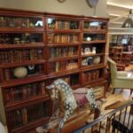 Antieke originele mahonie drievoudige Globe Wernicke boekenkast 1