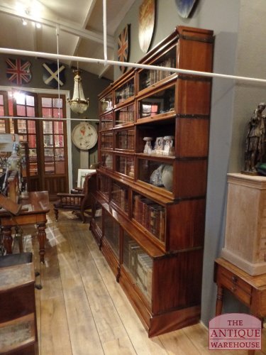 Antieke originele mahonie drievoudige Globe Wernicke boekenkast 2