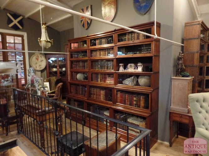 Antieke originele mahonie drievoudige Globe Wernicke boekenkast 3