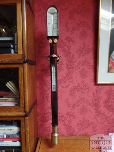 antieke palisanderhouten scheeps barometer, Engels 1840