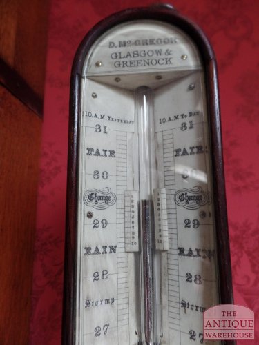 Antieke palisanderhouten scheepsbarometer 2