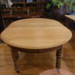 antieke ronde uitschuifbare eikenhouten eettafel 2