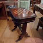 antieke schaaktafel van palisanderhout 1