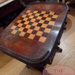 antieke schaaktafel van palisanderhout 3