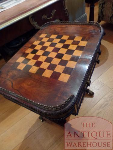 antieke schaaktafel van palisanderhout 3