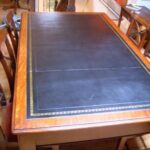 Antieke mahonie schrijftafel, campagnetafel 3