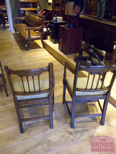 antieke set van acht Georgian stoelen 3