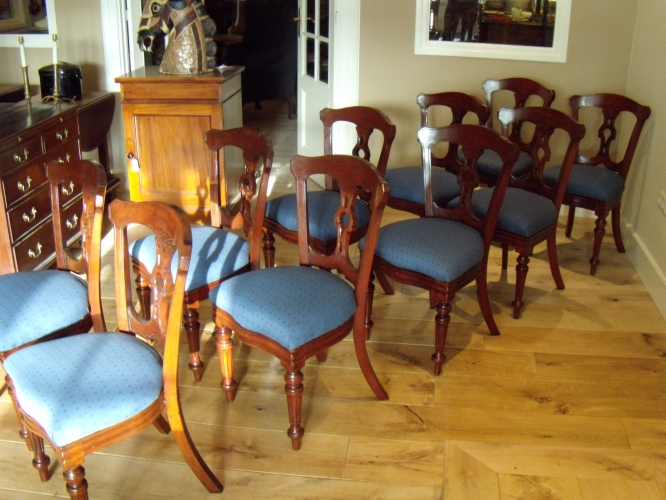antieke set van tien mahonie stoelen 3